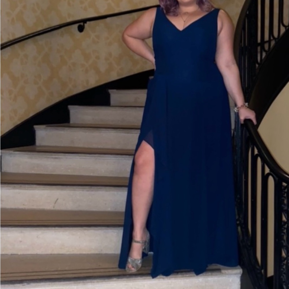 Azazie formal navy gown